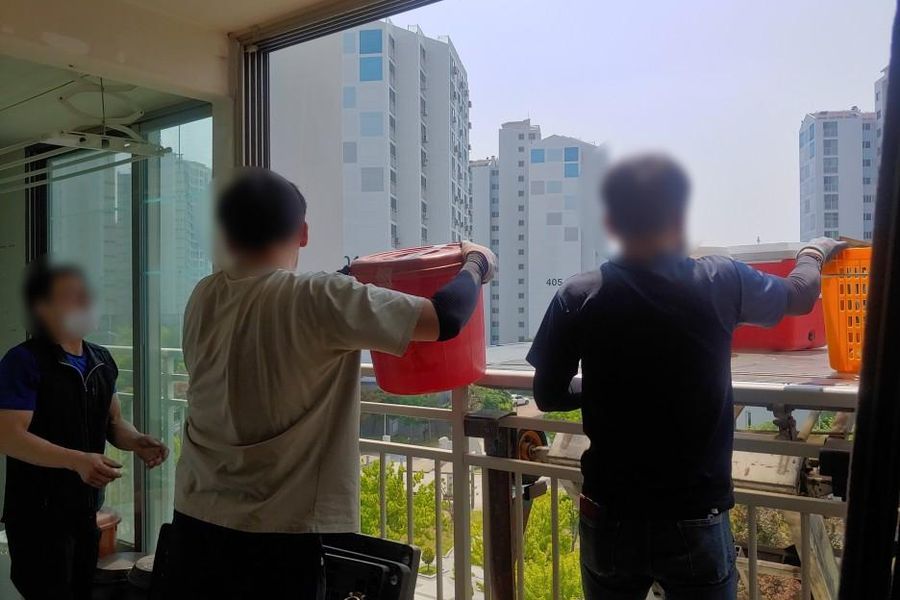 장안구 송죽동 작업 당일 현장